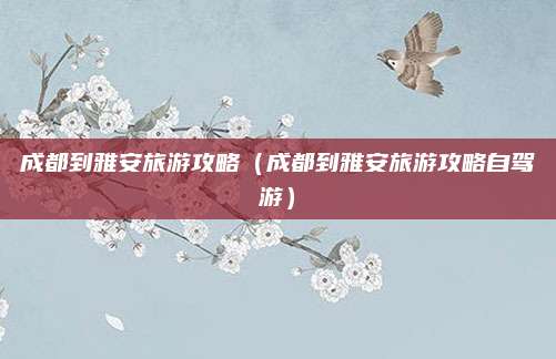 成都到雅安旅游攻略(成都到雅安旅游攻略自驾游)