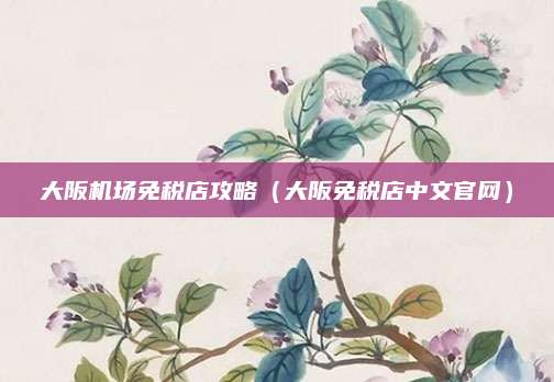 大阪机场免税店攻略(大阪免税店中文官网)