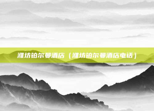 潍坊铂尔曼酒店（潍坊铂尔曼酒店电话）