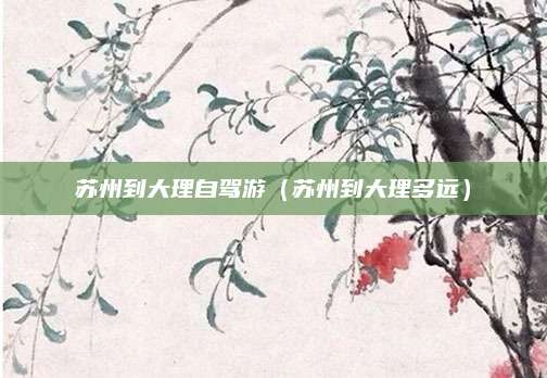 苏州到大理自驾游（苏州到大理多远）