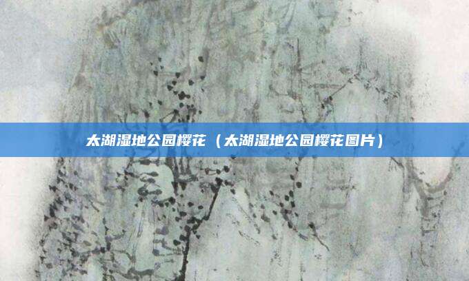 太湖湿地公园樱花（太湖湿地公园樱花图片）