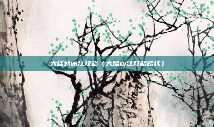 大理到丽江攻略（大理丽江攻略路线）