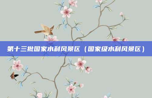 第十三批国家水利风景区（国家级水利风景区）