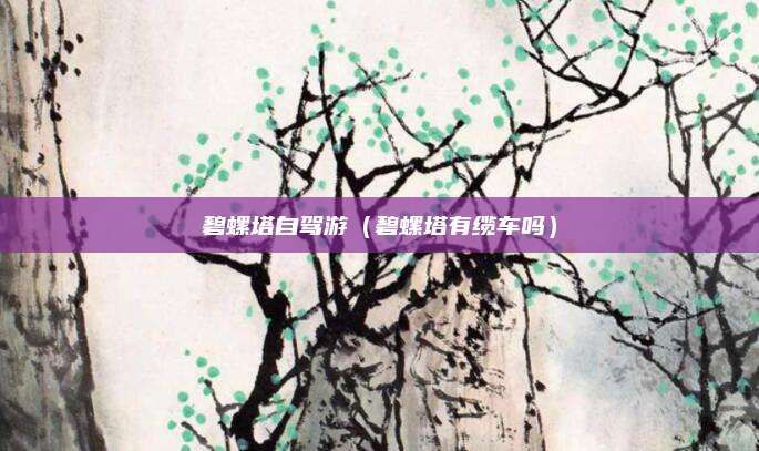 碧螺塔自驾游（碧螺塔有缆车吗）