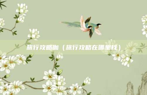 旅行攻略咖（旅行攻略在哪里找）
