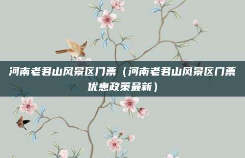 河南老君山风景区门票（河南老君山风景区门票优惠政策最新）