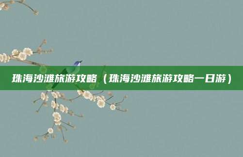 珠海沙滩旅游攻略（珠海沙滩旅游攻略一日游）