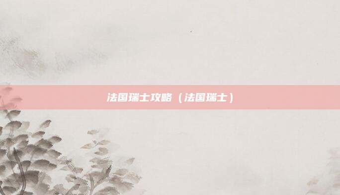 法国瑞士攻略(法国瑞士)