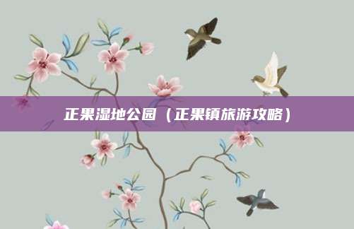 正果湿地公园(正果镇旅游攻略)