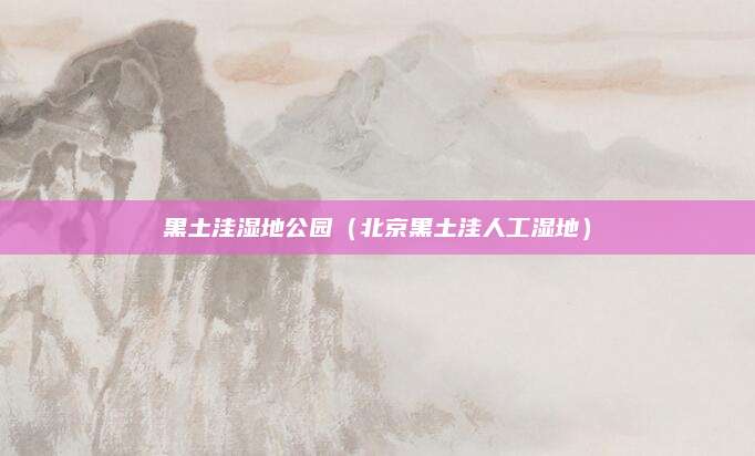 黑土洼湿地公园（北京黑土洼人工湿地）