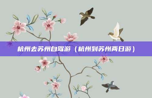 杭州去苏州自驾游（杭州到苏州两日游）