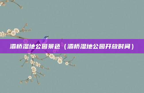 灞桥湿地公园景色(灞桥湿地公园开放时间)