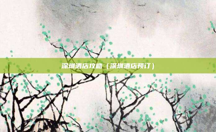 深圳酒店攻略（深圳酒店预订）