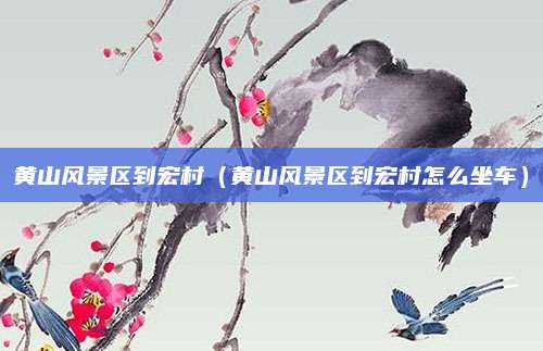 黄山风景区到宏村（黄山风景区到宏村怎么坐车）