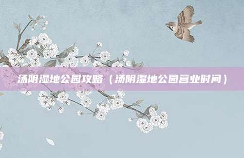 汤阴湿地公园攻略(汤阴湿地公园营业时间)