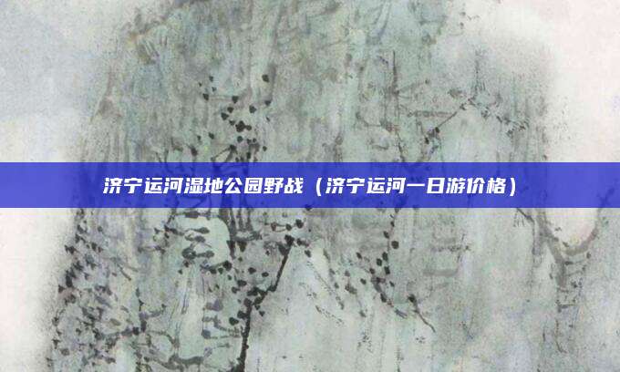 济宁运河湿地公园野战（济宁运河一日游价格）