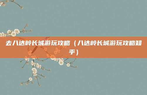 去八达岭长城游玩攻略(八达岭长城游玩攻略知乎)