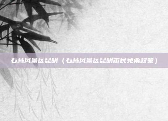 石林风景区昆明（石林风景区昆明市民免票政策）