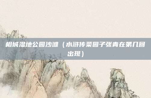 相城湿地公园沙滩(水浒传菜园子张青在第几回出现)