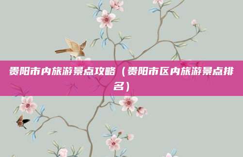 贵阳市内旅游景点攻略（贵阳市区内旅游景点排名）