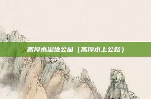 高淳水湿地公园（高淳水上公路）