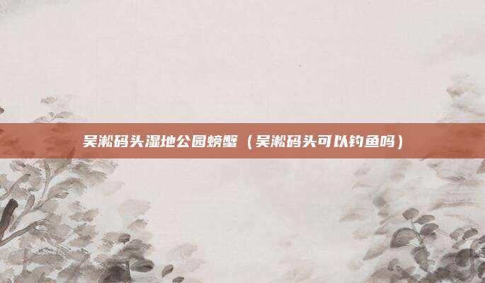 吴淞码头湿地公园螃蟹（吴淞码头可以钓鱼吗）
