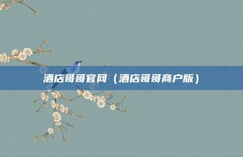 酒店哥哥官网（酒店哥哥商户版）