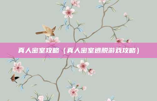 真人密室攻略（真人密室逃脱游戏攻略）