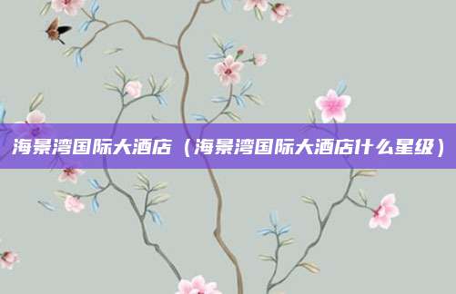 海景湾国际大酒店（海景湾国际大酒店什么星级）