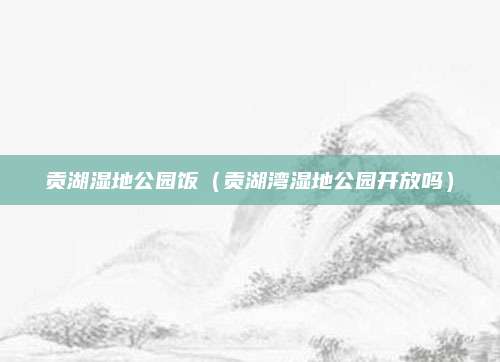 贡湖湿地公园饭（贡湖湾湿地公园开放吗）