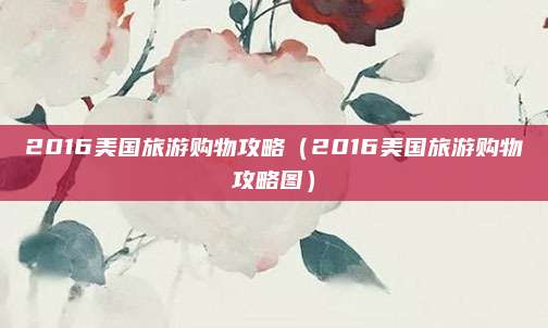 2016美国旅游购物攻略（2016美国旅游购物攻略图）