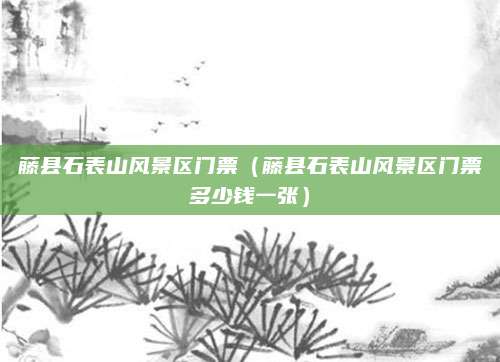 藤县石表山风景区门票（藤县石表山风景区门票多少钱一张）