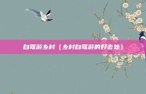 自驾游乡村(乡村自驾游的好去处)