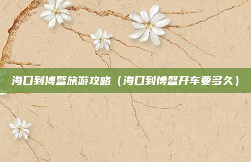 海口到博鳌旅游攻略(海口到博鳌开车要多久)