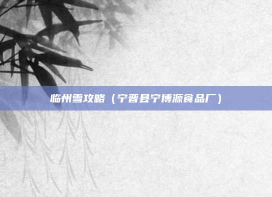 临州雪攻略(宁晋县宁博源食品厂)