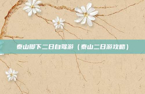 泰山脚下二日自驾游(泰山二日游攻略)