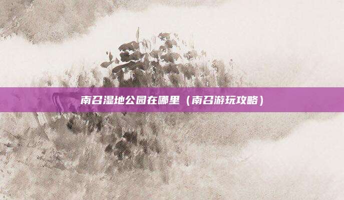 南召湿地公园在哪里(南召游玩攻略)