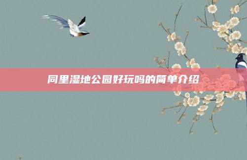 同里湿地公园好玩吗的简单介绍