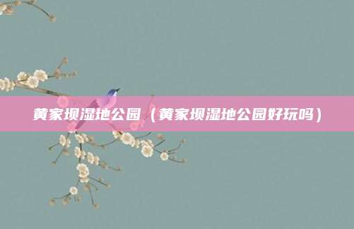 黄家坝湿地公园（黄家坝湿地公园好玩吗）