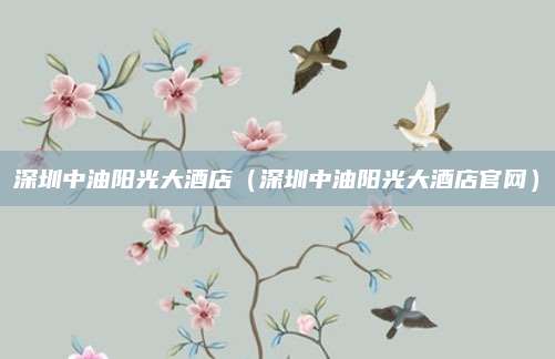 深圳中油阳光大酒店(深圳中油阳光大酒店官网)