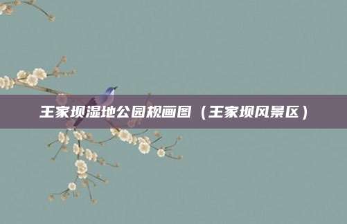 王家坝湿地公园规画图（王家坝风景区）