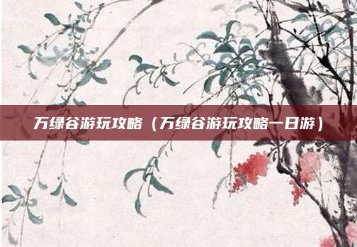 万绿谷游玩攻略(万绿谷游玩攻略一日游)