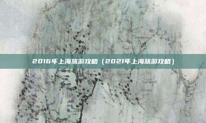 2016年上海旅游攻略(2021年上海旅游攻略)