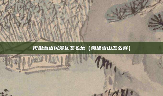 梅里雪山风景区怎么玩(梅里雪山怎么样)
