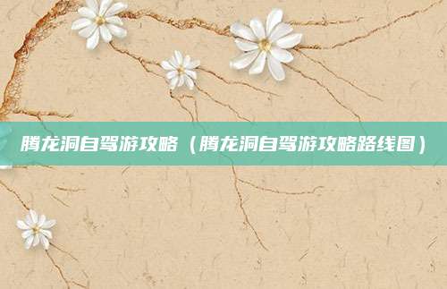 腾龙洞自驾游攻略(腾龙洞自驾游攻略路线图)