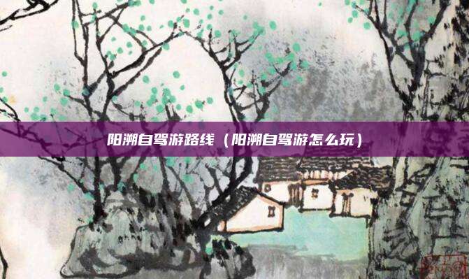 阳溯自驾游路线(阳溯自驾游怎么玩)
