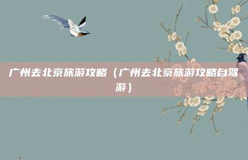 广州去北京旅游攻略(广州去北京旅游攻略自驾游)
