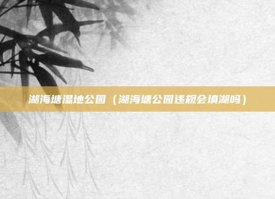 湖海塘湿地公园（湖海塘公园违规会填湖吗）